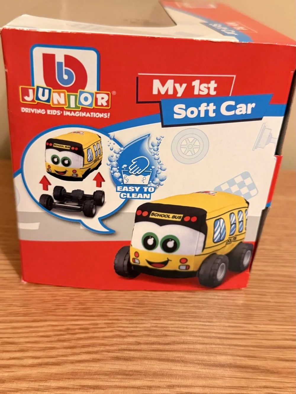 New in box . My 1st Soft Car - Red Plush Pull-Back Toy